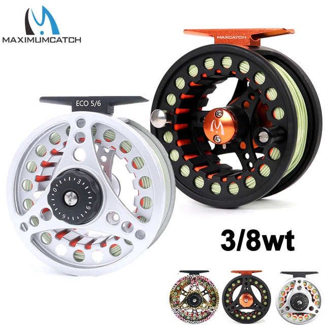 Maximumcatch ECO 3/4/5/6/7/8WT Fly Reel Large Arbor Aluminum Fly Fishing  Reel with Fly Lines Combo