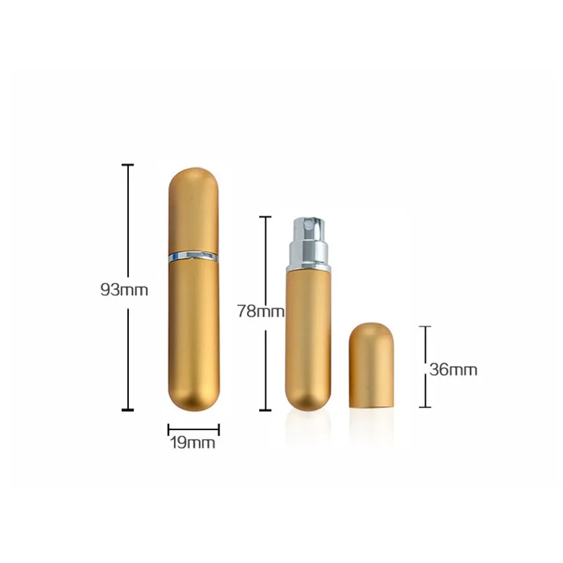 5 мл многоразовый мини флакон-спрей для духов Алюминиевый распылитель портативный дорожный косметический контейнер флакон для духов