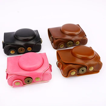 

PU Leather Camera Cover Case With Strap For Canon Powershot G7X mark 2 G7X II G7X2 Camera Bag