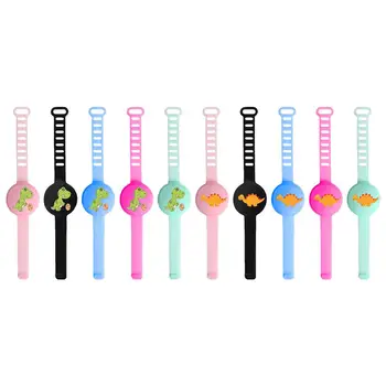 

10mL Wristband Hand Sanitizer Gel Dispenser Portable Bracelet with Beak Bottle Soft Silicone Cleaning Liquid for Men Women Kid