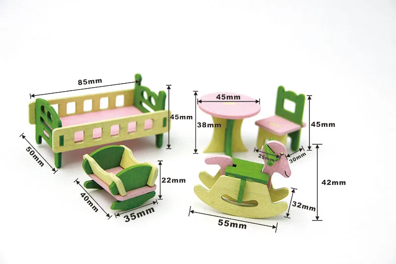 Деревянная 1:12 игрушечный дом миниатюрная мебель игровой дом креативная спальня Детский Ресторан Съемная Кукла украшение дома кукла