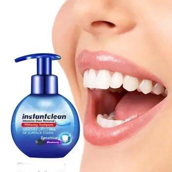 

Instant Clean Toothpaste Intensive Stain Removal Whiten Teeth Baking Soda Blueberry Flavor Toothpaste Prevent Tooth Decay 220g