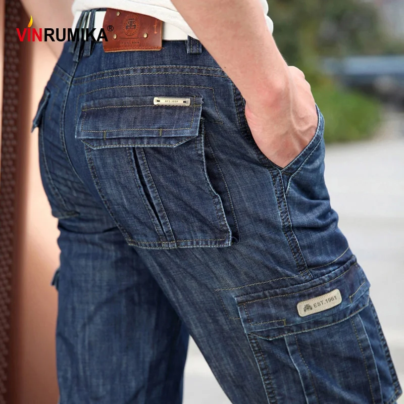 2020 Summer Men's Casual Brand High Quality Overalls Jeans Man Spring Multi-pocket Denim Blue Pants Cargo Cowboy Long Trousers 2020 Summer Men's Casual Brand High Quality Overalls Jeans Man Spring Multi-pocket Denim Blue Pants Cargo Cowboy Long Trousers