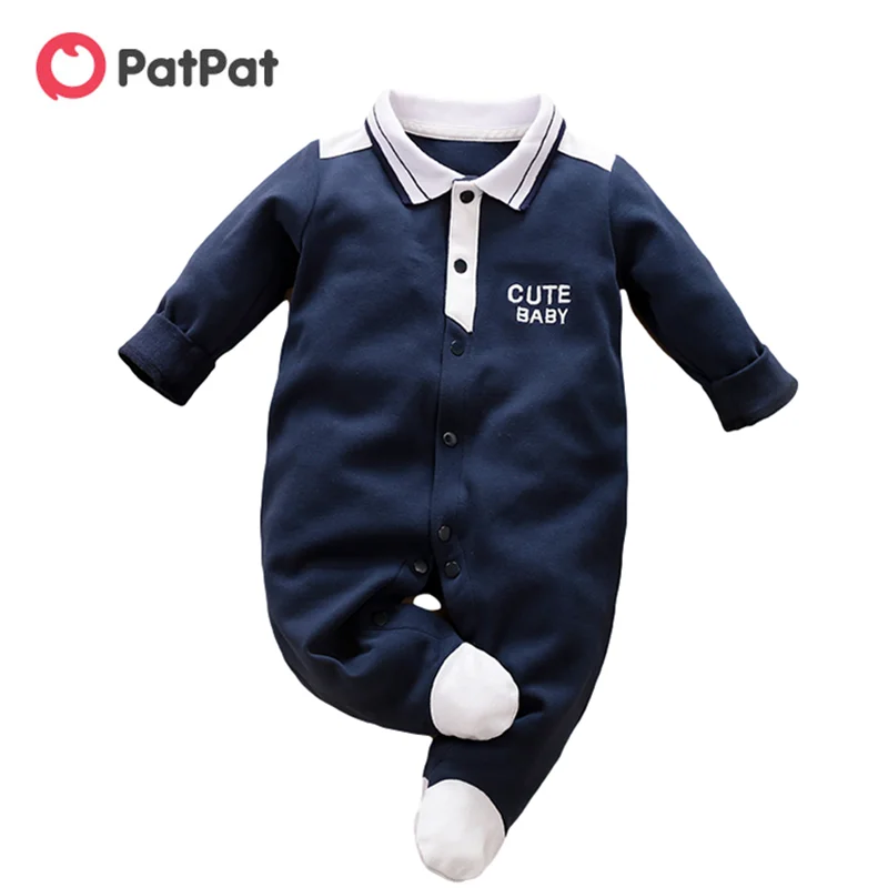 PatPat 2021 New Spring and Autumn Baby Boy Gentleman Style Polo Collar Long-sleeve Jumpsuit for Baby's Clothing |