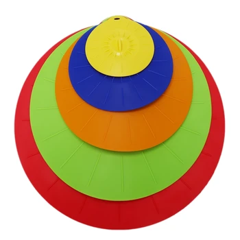 

5 Pcs Silicone Food Fresh Cover Microwave Bowl Cover Cooking Pot Pan Lid Sealing Cover Food Wrap Cooking Tools Kitchen Utensil
