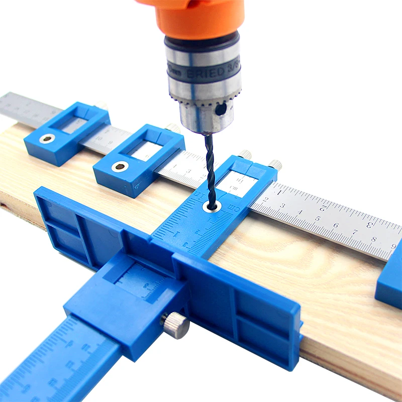 Cabinet Hardware Jig Detachable Hole Punch Jig Tool Center Drill Bit Guide Set Sleeve Drill Bit Power Drilling Woodworking Tool