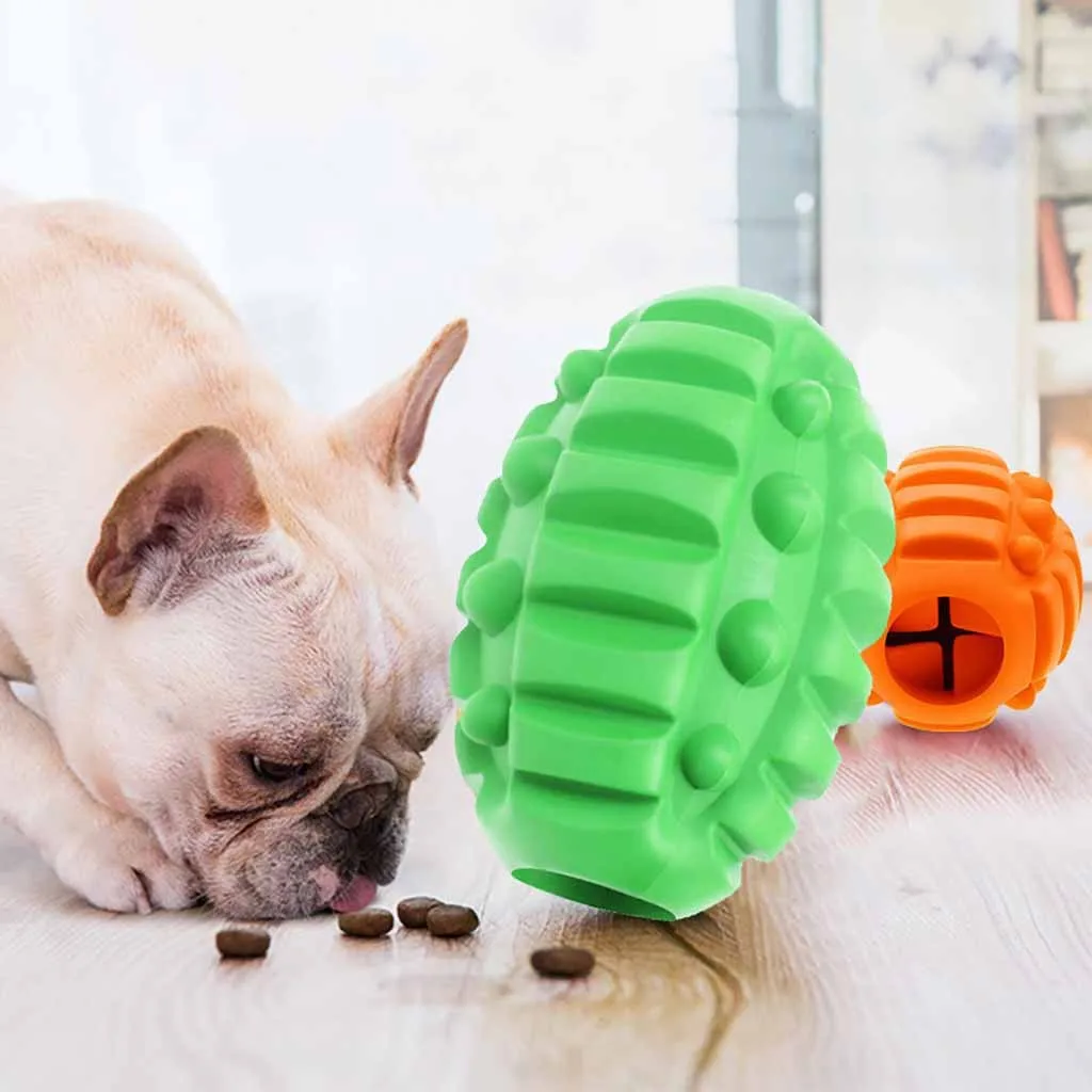 Pet Dog Chew Toy Food Dispenser Ball Bite-Resistant Natural Rubber Clean Teeth Dental Teething Training Balls FH5 | Дом и сад