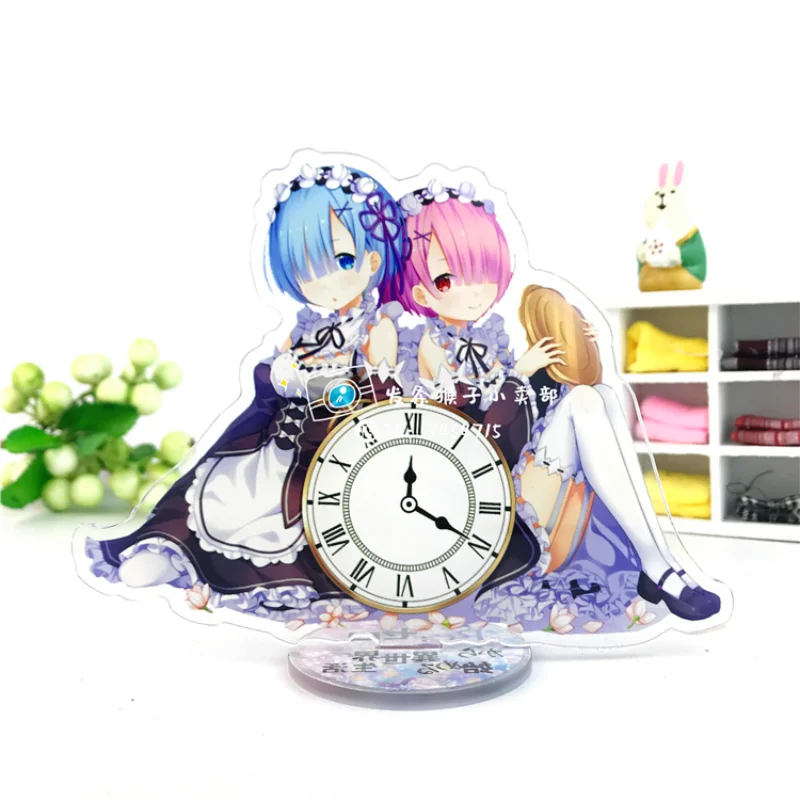 Обувь для косплея; аниме Re Zero kara Hajimeru Isekai Seikatsu Rem Ram Косплей Эмилиа акриловая подставка рисунок двусторонний стол Декор 15 см