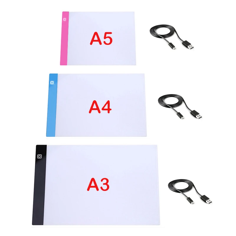 Elice A2 A3 A4 A5 ultra thin LED Drawing Digital Graphics Pad USB LED Light  pad drawing tablet Electronic Art Painting - AliExpress