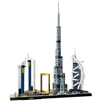 

in stock Architecture Skyline Collection Dubai City Building Blocks Kit Bricks Classic Model Kids Toys For Children Gift