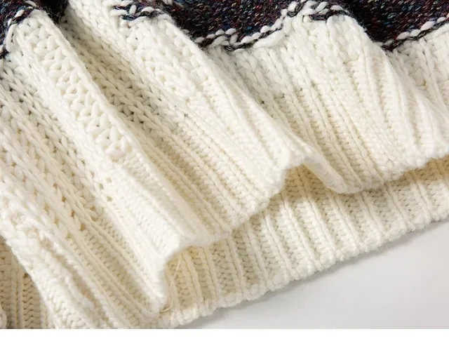 Осенне-зимний женский полосатый вязаный свитер с круглым вырезом, Свободный вязаный Повседневный пуловер, трикотаж