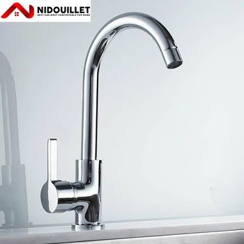

Nidouillet Stainless Steel Kitchen Faucet 360 Degree Rotation Hot & Cold Water Mixers Modern Waterfall Faucet AB119