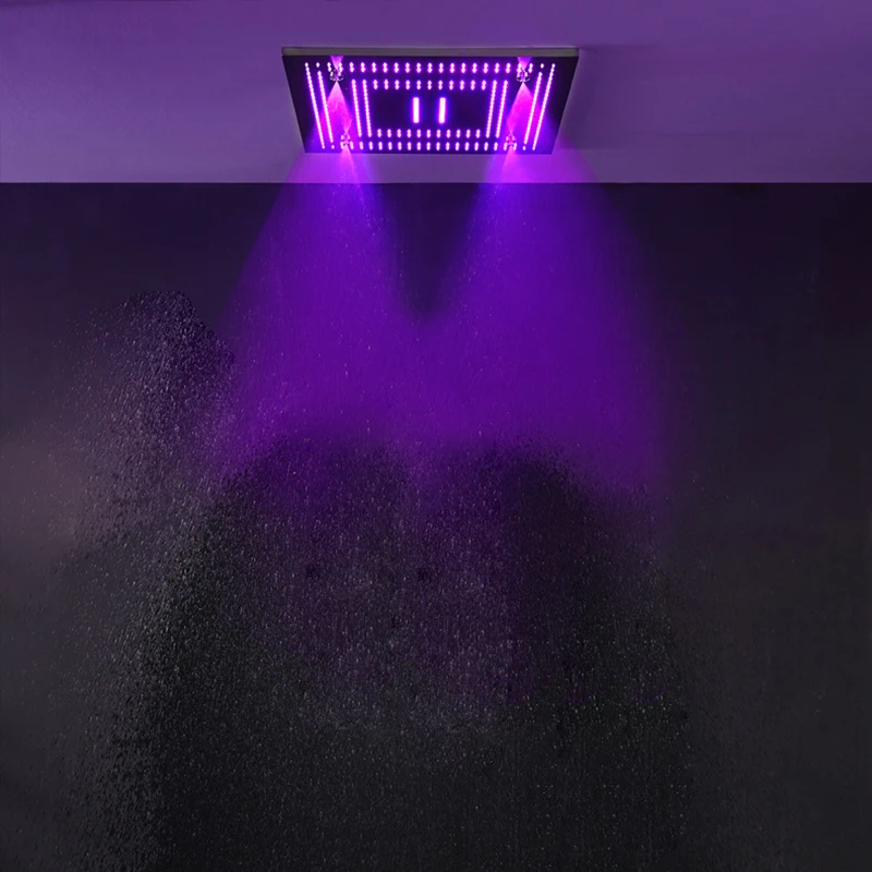 Светодиодный распылитель для душа, 600*600 мм, встраиваемый потолочный Душ с дождевой насадкой, светильник для душа в ванную, занавеска для душа