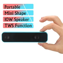 10 Вт портативный мини беспроводной bluetooth динамик стерео водонепроницаемый открытый двойной динамик s сабвуфер Саундбар с микрофоном