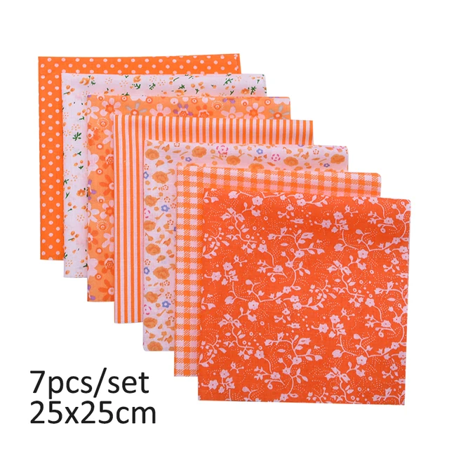 20cmx25cm and 25cmx25cm Cotton Fabric Printed Cloth Sewing Quilting Fabrics for Patchwork Needlework DIY Handmade Material 7pcs 25x25cm