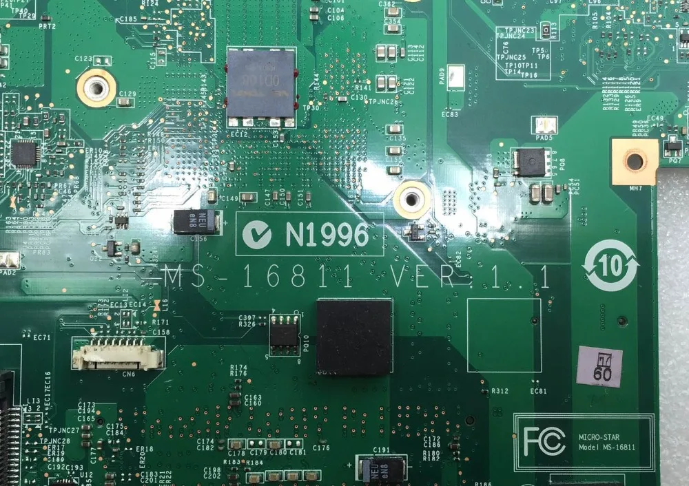 Материнская плата для ноутбука MSI A6000 A6200 GE620DX MS-1681 s989 MS-16811 ver 1,1 N1996 материнская плата для ноутбука