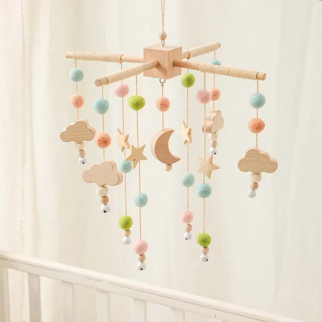 New Arrival Baby Rattles Crib Mobiles Toy Music Educational Toys Rotating Bed Bell Wind-up Children Room Hanging Decorations 1