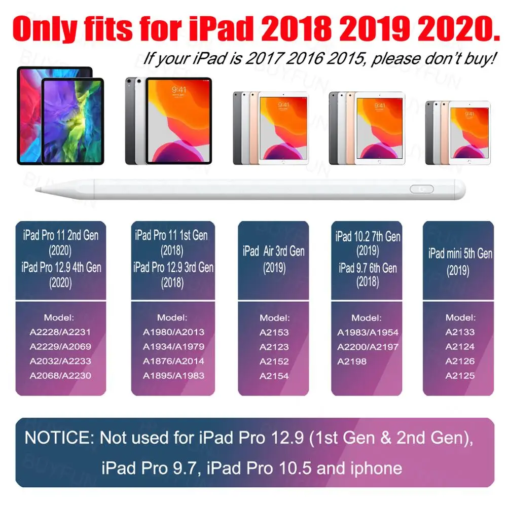 Стилус для iPad Apple Pro 11 12 9 2020 7 2018 Air 3 10 2 Mini 5 2019 без Bluetooth не pencil 2|Стилусы планшетов| |