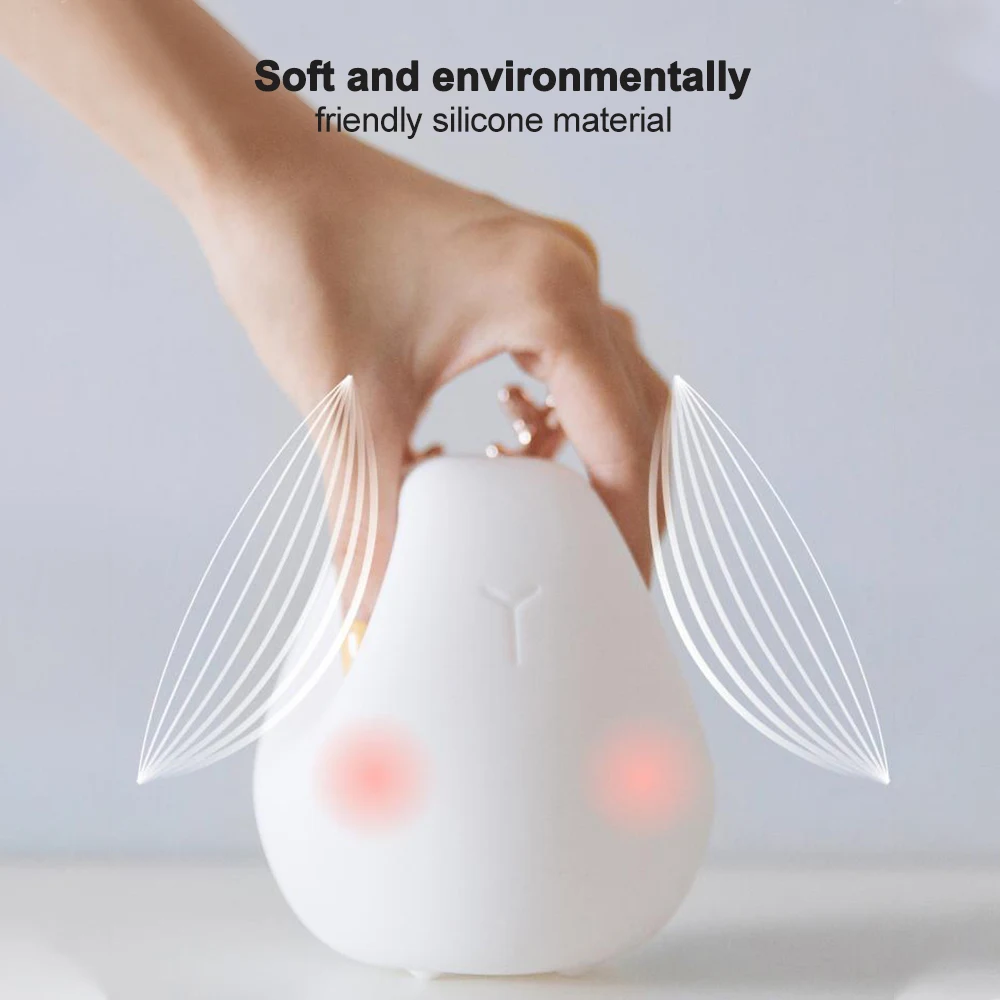  LED Night Light Cute Dimmable Rabbit/Giraffe Shape Silicone LED Cartoon Lamp USB Rechargeable For C - 4000182733460