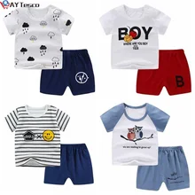 AY TescoSummer – ensemble de vêtements pour nouveau né garçon et fille, T Shirt et short en coton, 2 pièces