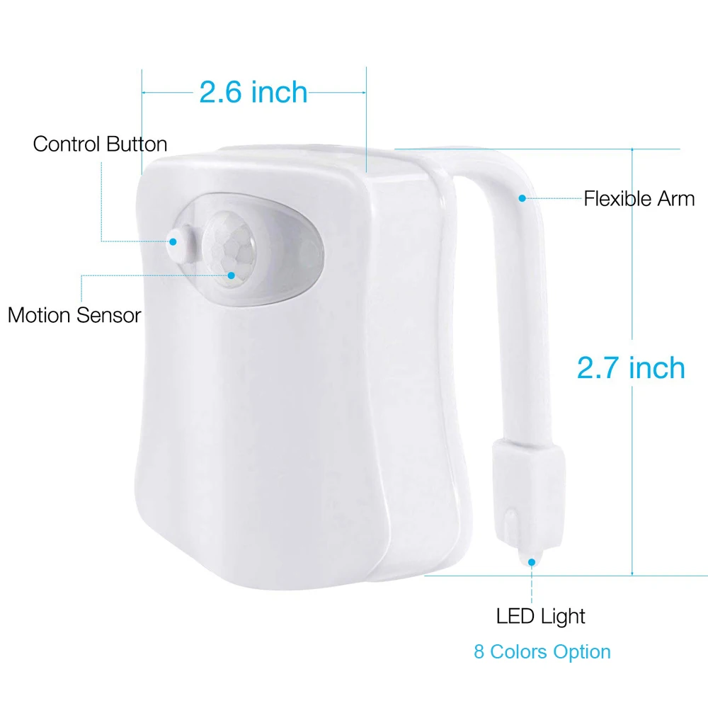 Smart PIR Motion Sensor Toilet Seat Night Light 8 Colors Waterproof Backlight For Toilet Bowl LED Luminaria Lamp WC Light