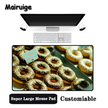 

Mairuige Big Promotion Large Size Multi-size Locked Mouse Pad Delicious donuts Pattern PC Computer Notebook Desk Mat