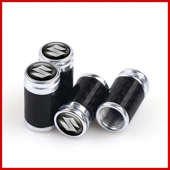 

4PCS Carbon Fiber Car Wheel Tires Valves Theftproof for Suzuki Swift Jimny IGNIS ALTO Samurai Grand Vitara Baleno SX4 Accessorie
