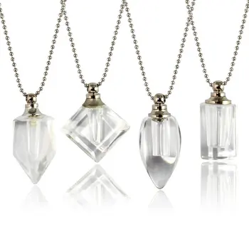 

2PCS Clear Crystal Vials Urn Pendant Urn Jewelry Cremation Jewelry Urn Necklace for Ashes Crystal Urn Necklace