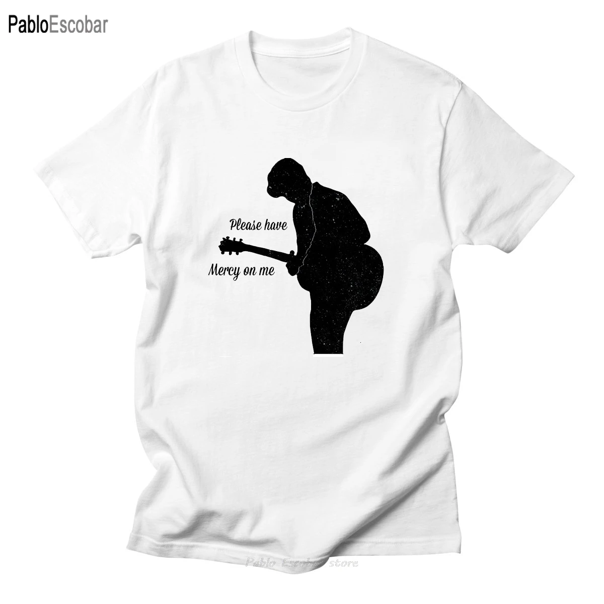 Мужская белая футболка Shawn des Music Fan Teen рисунок с буквенным принтом коротким