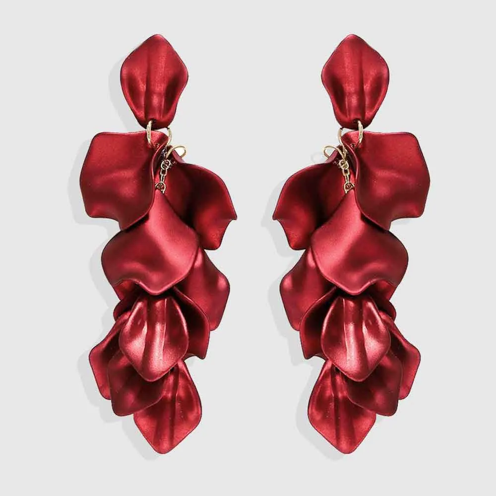 Лучшие женские красные серьги-подвески ручной работы из смолы Цветочные бусины-кристаллы массивные женские серьги вечерние Висячие серьги-капли в подарок