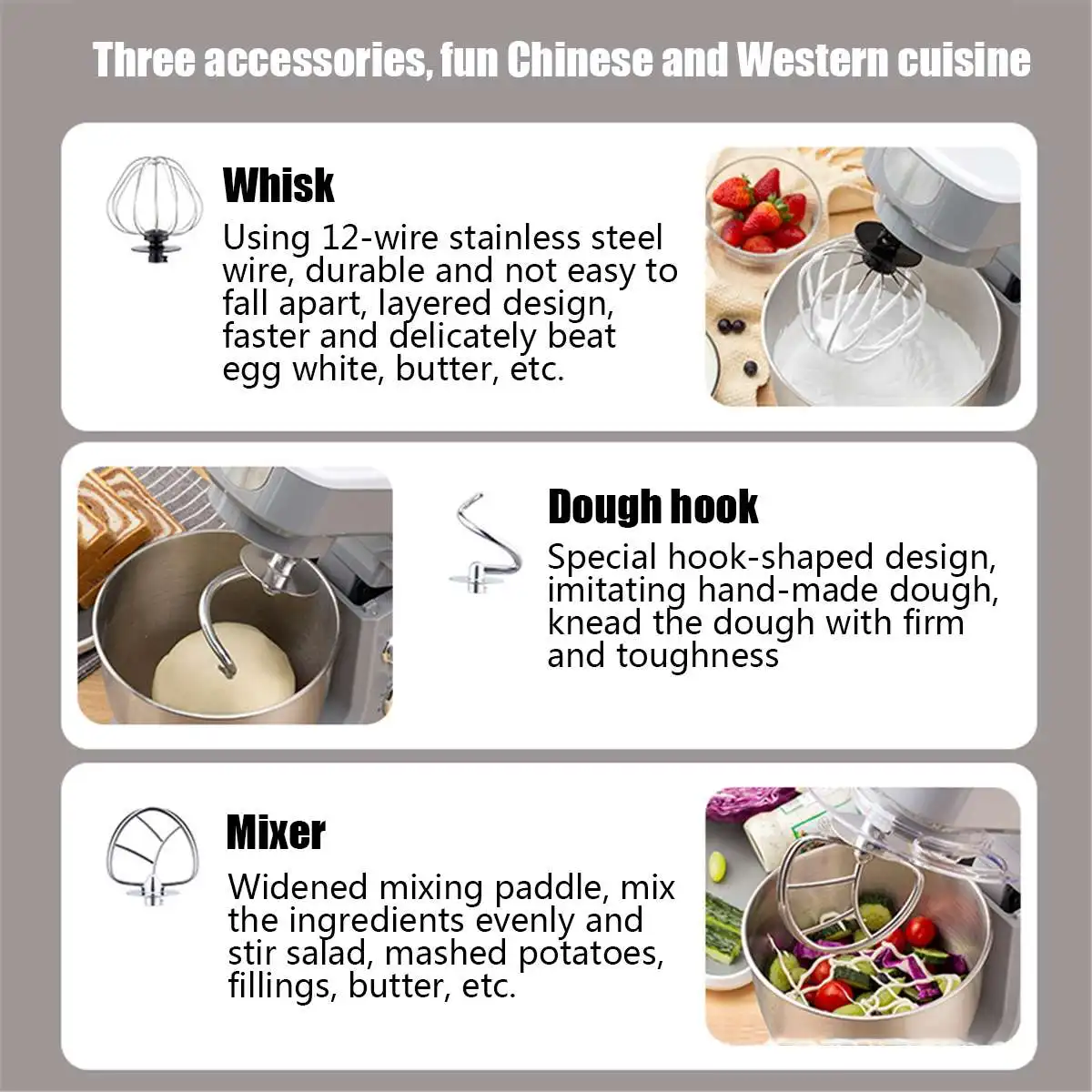 600W 3.5L Stainless Steel Bowl Kitchen Food Stand Mixer 6-speed Cream Egg Whisk Blender Cake Dough Bread Maker Machine 220V