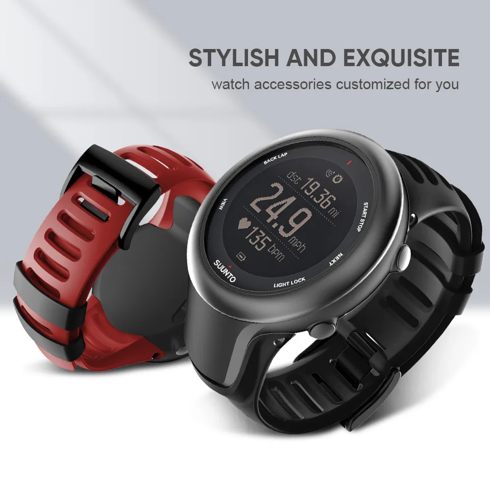 Cinturini Di Ricambio In Silicone Cinturino Cinturino Per Suunto Ambit 3 Tpu Cinturino Con Fibbia Nera Per Accessorio Orologio Suunto Ambit 3
