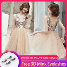 Вечерние платья для выпускного вечера с блестками платье с а-силуэтом и открытой спиной и v-образным вырезом Свадебные вечерние, выпускные платья