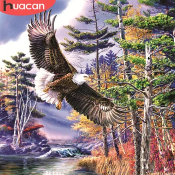 

HUACAN 5D Diamond Painting Full Drill Eagle Embroidery Animal Home Decor New Arrival Sale Diamond Art
