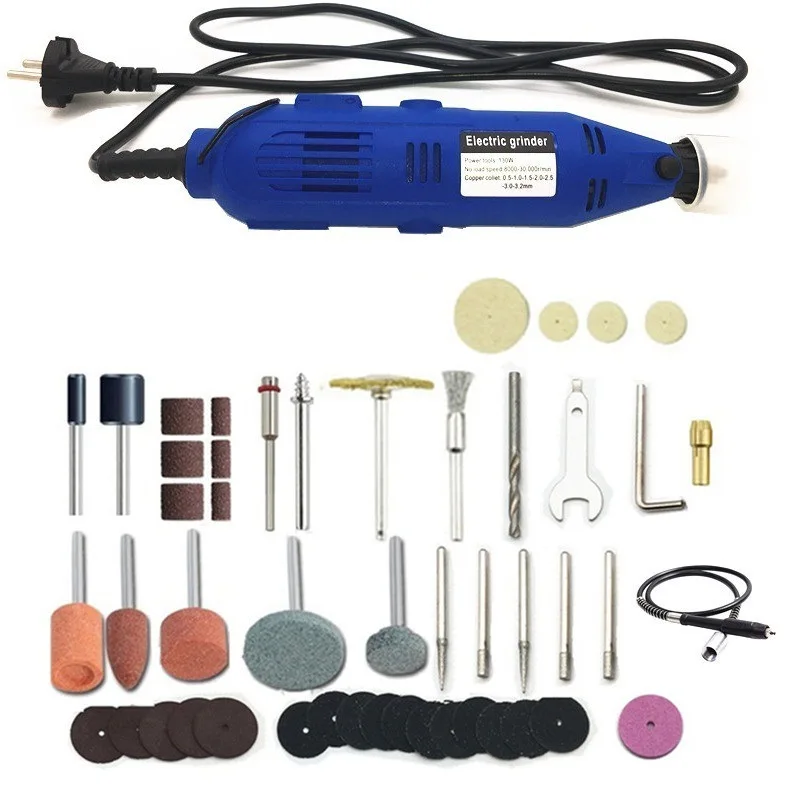

Blue Electric Grinding 40-Piece Set Polishing Cutting Tool Kit Wood Sculpture Jade Carving
