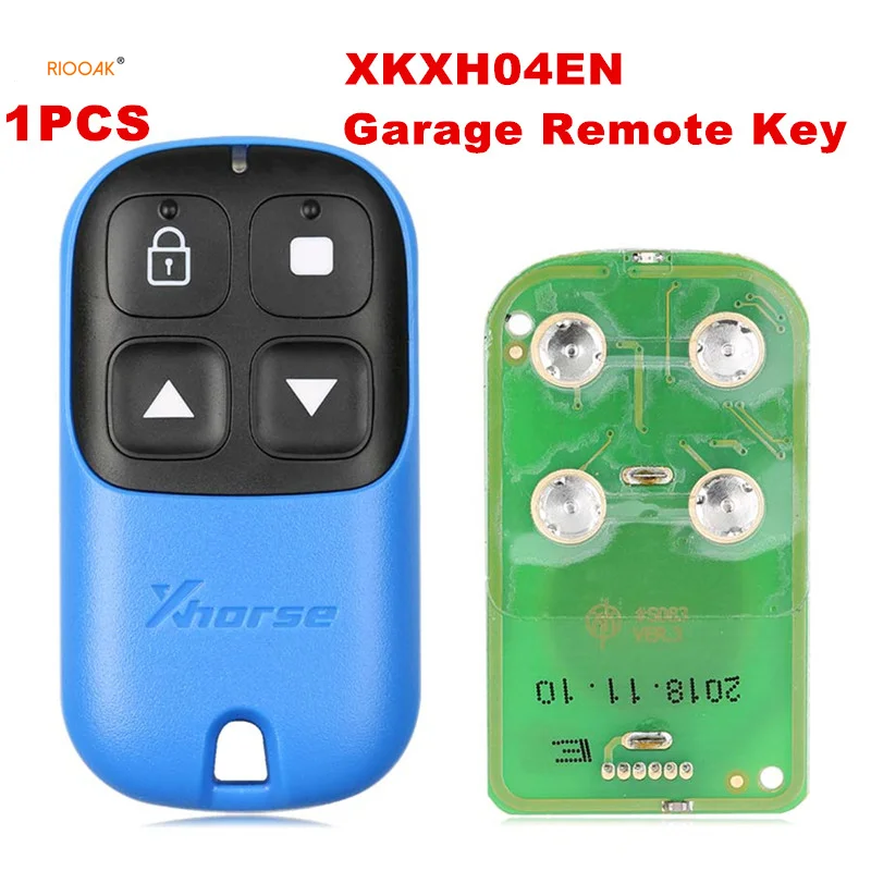 RIOOAK 1PCS/LOT Xhorse XKXH04EN VVDI Blue Type 4 Buttons Wired Garage Remote locksmith tools