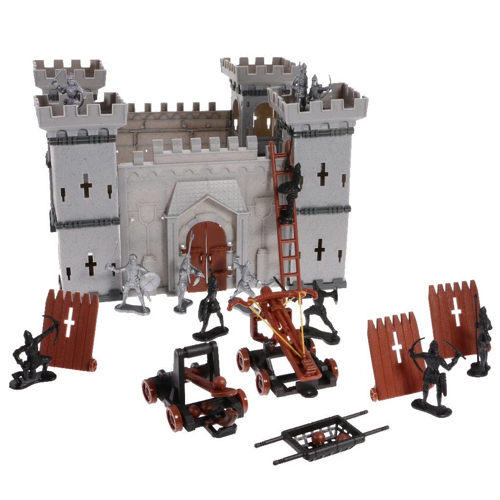 56 Pieces 3D Castle Building Blocks Knight Clash Play Set Children DIY Assembly Toys