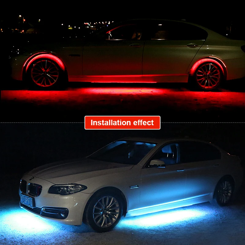 Under Car LED Lights Underglow Flexible Strip Lights music RGB Decorative  bottom decoration atmosphere lamp Chassis Light 12V - AliExpress