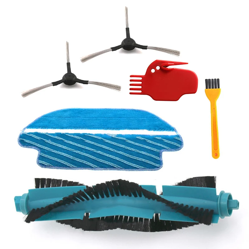 

6pcs Set Dust Brush Sweeper Accessories Anti-winding Roller Design For VIOMI V2 Replacement