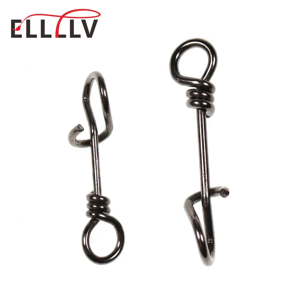 Strengthend Stainless Steel Quick Lock Snap Spring Clamp Buckle Lure Drop Rigs Connector Saltwater Fishing Accessories 50pcs fishing accessories,fishing tackle,fishing line connectors
