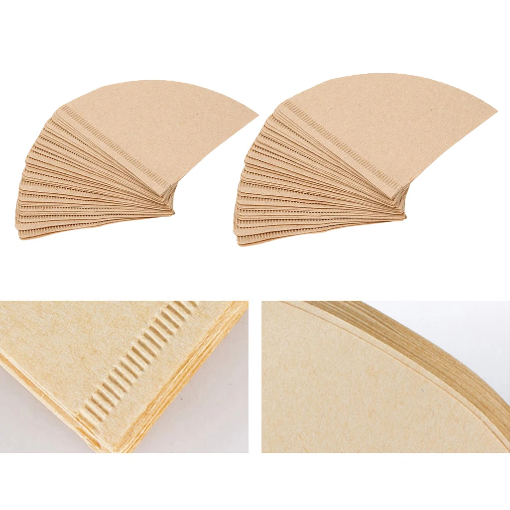 40 Pcs Unbleached Coffee Filter Paper Drip Coffee Machine Brewer Espresso Maker Perfect for Travel Home Kitchen Accessories