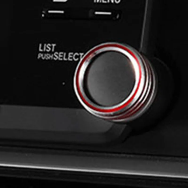 5 шт. красный Alu автомобиль AC Climate control ручка кольцо Крышка отделка для Honda Accord~ 19
