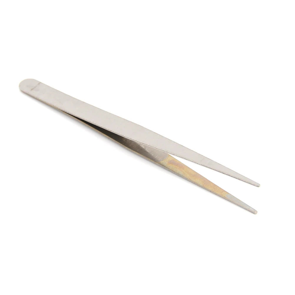 12cm Straight Tweezers DIY High Quality Stainless Steel Hand Tools Fine Point Silver Tone PoInty Tweezers 1pcs