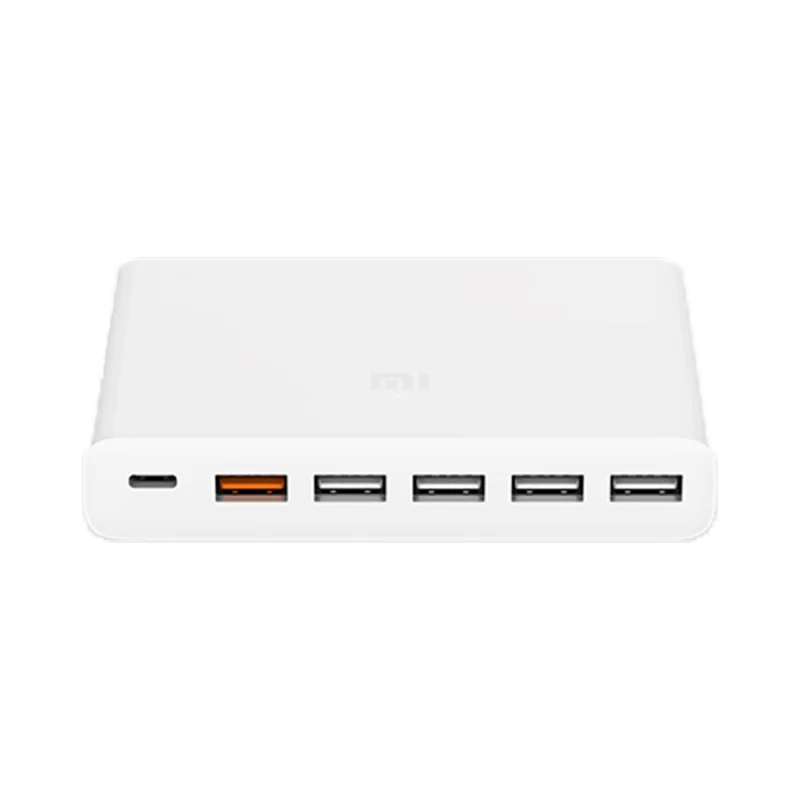 Оригинальное быстрое зарядное устройство Xiaomi умное устройство 110-240 в 60 Вт type-C и USB-A 6 портов QC 3,0 быстрое зарядное устройство выход Android Iphone зарядное устройство - Цвет: Белый