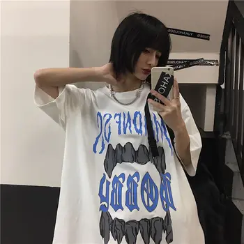 

2020 Summer New Youth Pop Ins Korean Printing Loose Men's Five-point Sleeve T-shirt Fashion Casual Round Neck Pullover