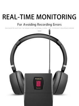 

UHF Wireless Monitor System Adjustable Frequency Digital Stage In-Ear Monitor System DSLR Camera Home DVs Mikrofon Lavalier Clip