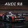 1:32 Audi R8 CUP Supercar Alloy Car Model Diecast Toy Vehicle Sound and Light Pull Back Simitation Cars Model Toys Gift 1