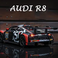 1:32 Audi R8 CUP Supercar Alloy Car Model Diecast Toy Vehicle Sound and Light Pull Back Simitation Cars Model Toys Gift 1