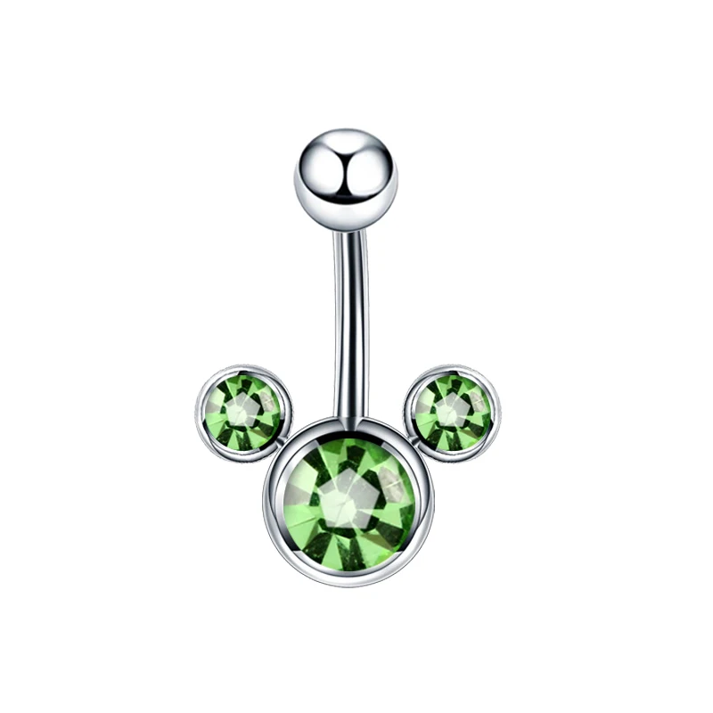 Piercing Jewelry 1PC Surgical Steel Single Crystal Rhinestone Belly Button Rings