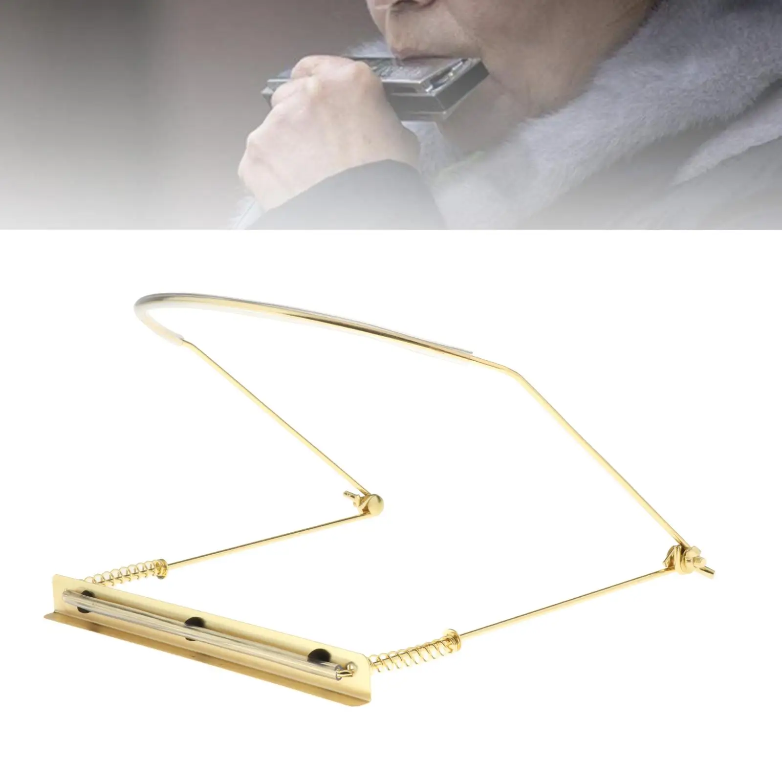 Harmonica Holder Adjustable Professional 10 Holes/24 Holes Neck Stand Metal Rack